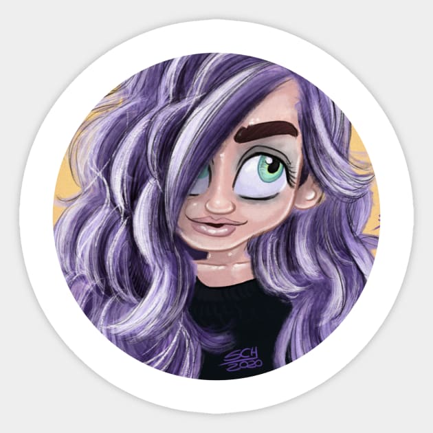 Purple Girl Sticker by Schink